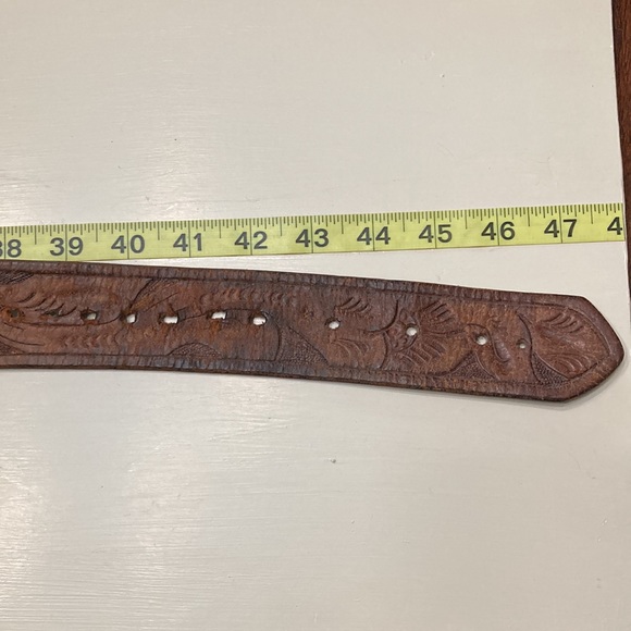 Vintage Leather Belt & Wooden Buckle 40” - Picture 11 of 12
